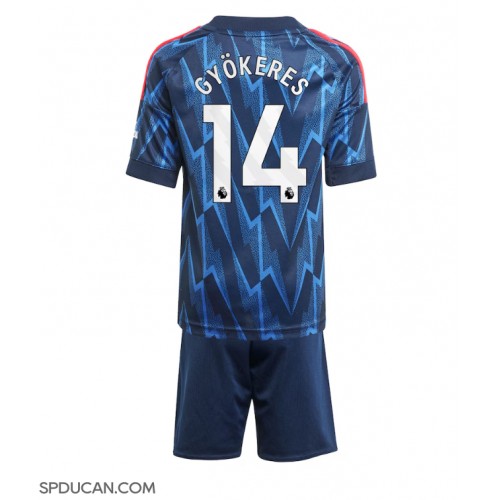 Dječji Nogometni Dres Arsenal Viktor Gyokeres #14 Gostujuci 2025-26 Kratak Rukav (+ Kratke hlače)